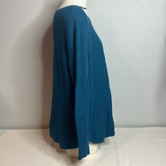 Lane Bryant Teal Ribbed Knit Sweater - Size 14/16 - Picture 4 of 6